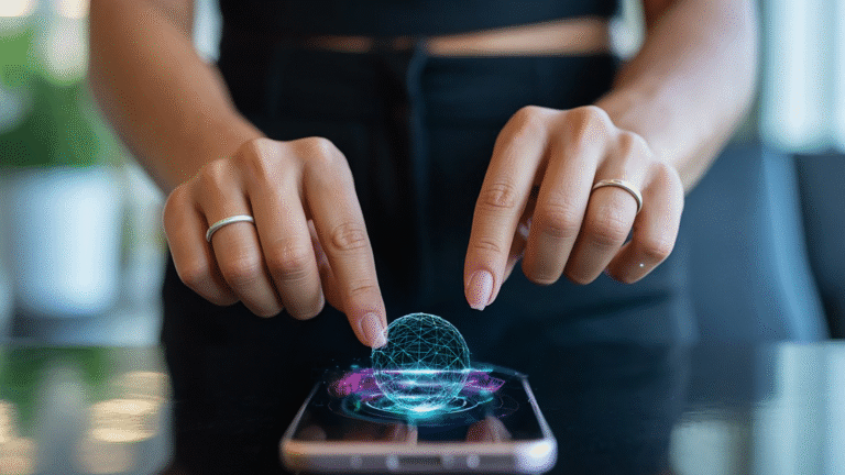 Smartphone displaying AI features and capabilities