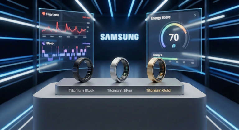 Samsung Galaxy Ring on a person's finger